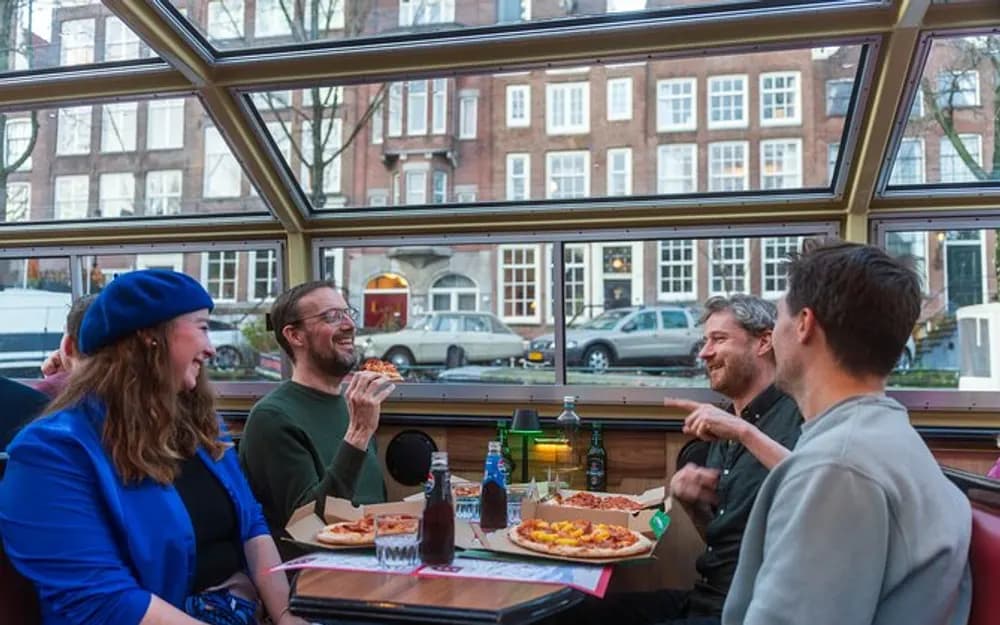 Amsterdam Canal Cruise with Pizza