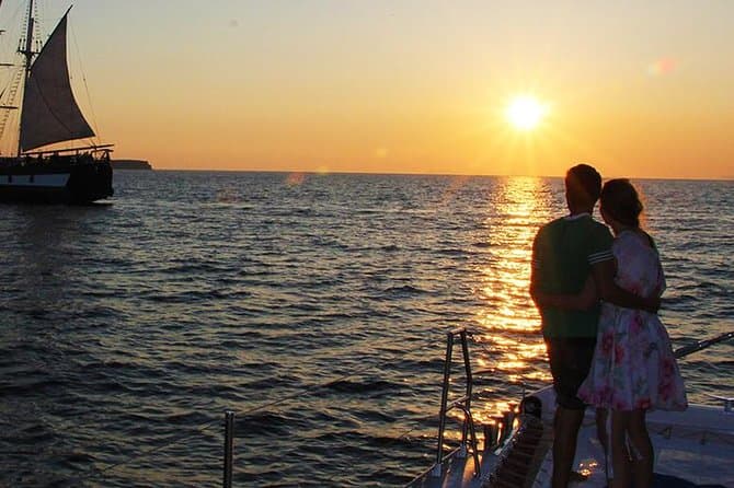 Santorini Catamaran Cruise with BBQ and Drinks