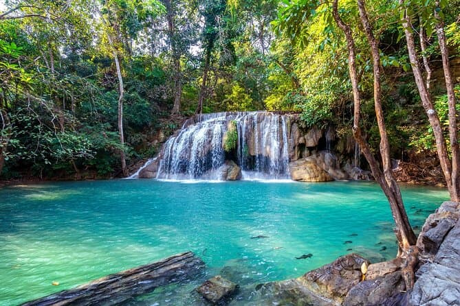 Erawan National Park and Local Elephant Camp Private Day Trip from Bangkok