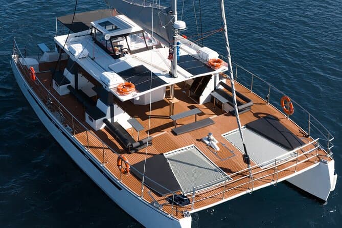 Caldera Catamaran Cruise with BBQ in Santorini