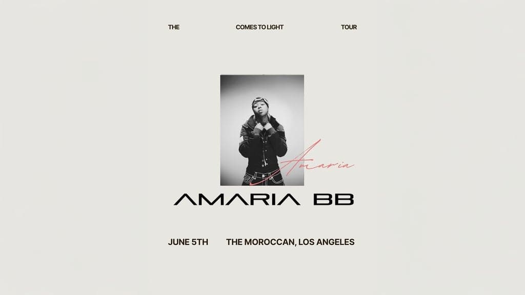 Amaria BB: The Comes to Light Tour at The Moroccan Lounge