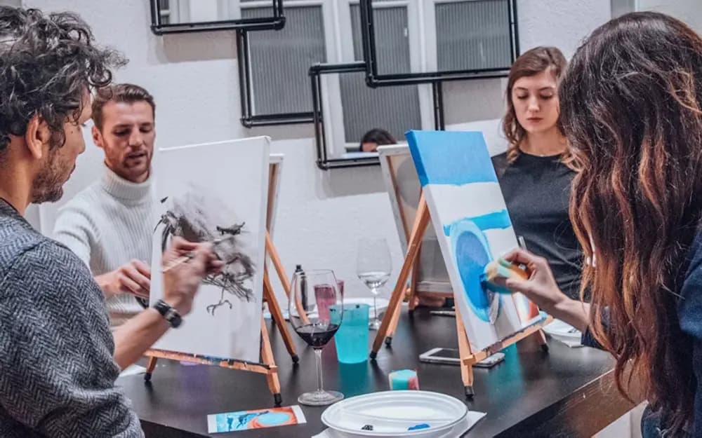Rome Painting Class with Wine and Pizza