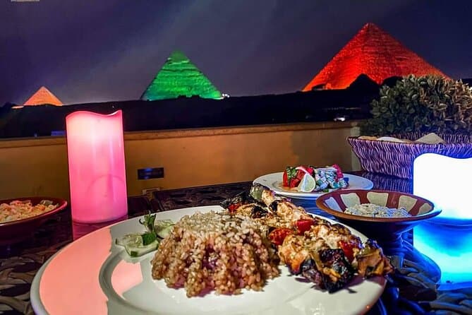 Dinner Roof Top Restaurant with Pyramids of Giza Sound and Light Show Views