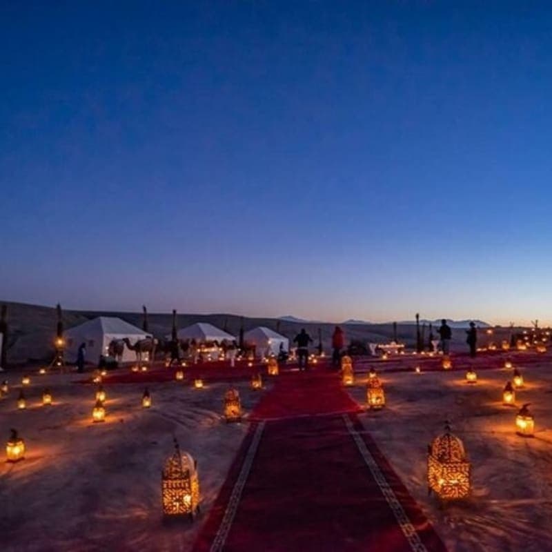 Dinner in Marrakech Desert with Transportation