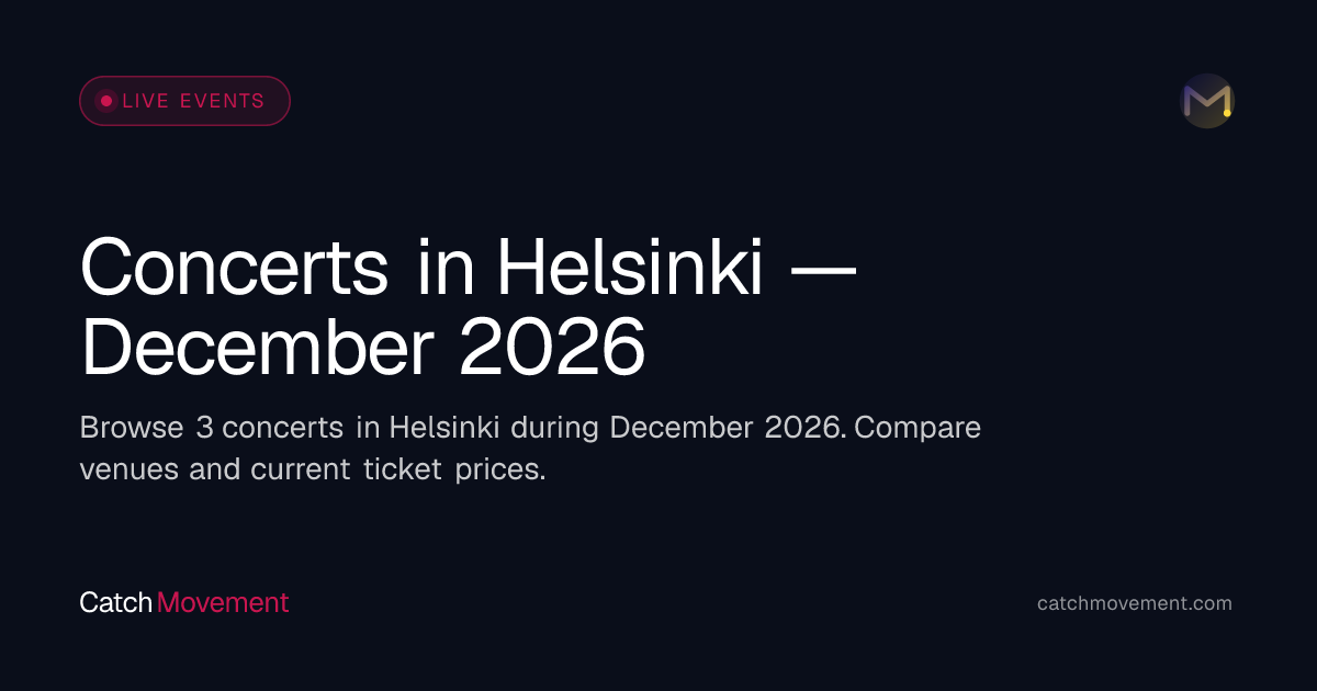 Concerts in Helsinki — December 2026