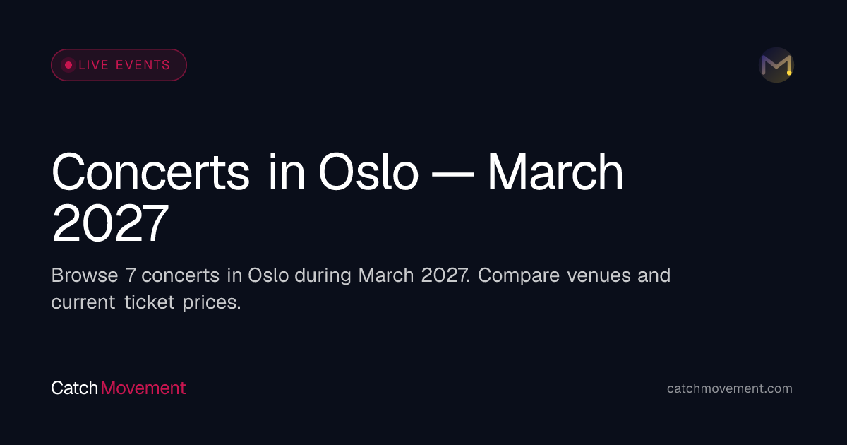 Concerts in Oslo — March 2027