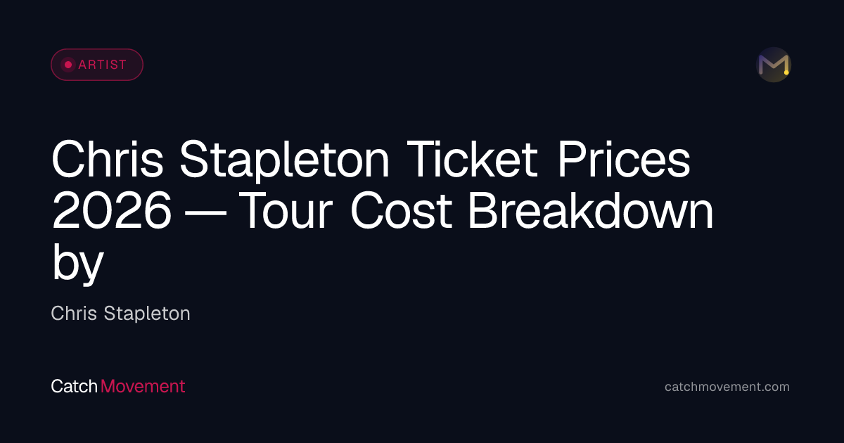 Chris Stapleton Ticket Prices 2026 — from $44 (Floor, VIP & Cheap Seats)