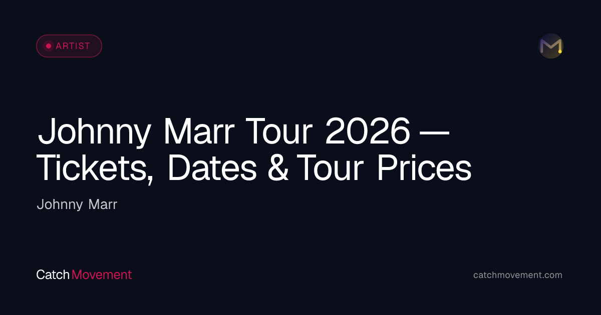 Johnny Marr Rock Tour 2026 — Tickets, Dates & Prices