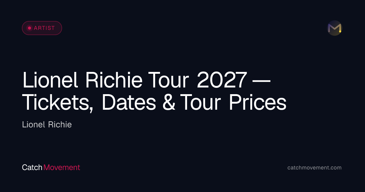 Lionel Richie R&B Tour 2027 — Tickets, Dates & Prices