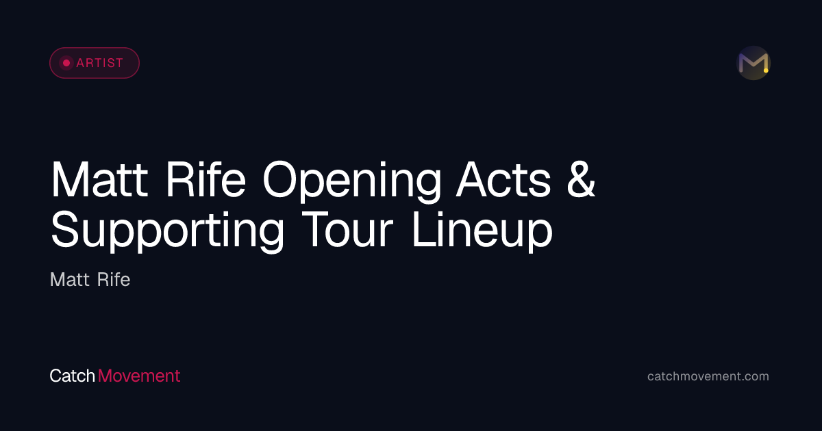 Who Is Opening for Matt Rife 2026? Listed Lineups & Support