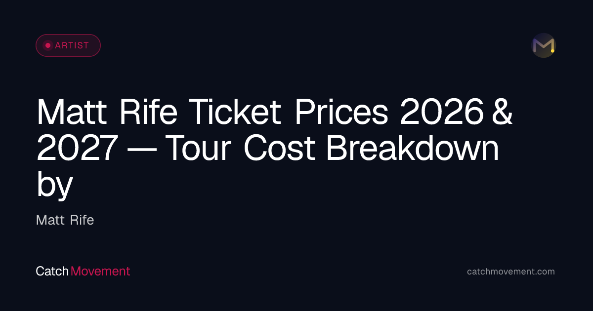 Matt Rife Ticket Prices 2026 & 2027 — from $38.00 USD