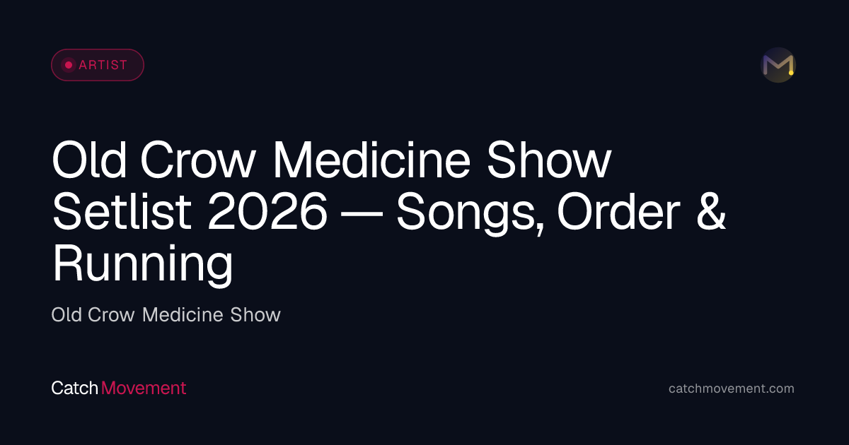 Old Crow Medicine Show Setlist Guide 2026 — Songs & Show
