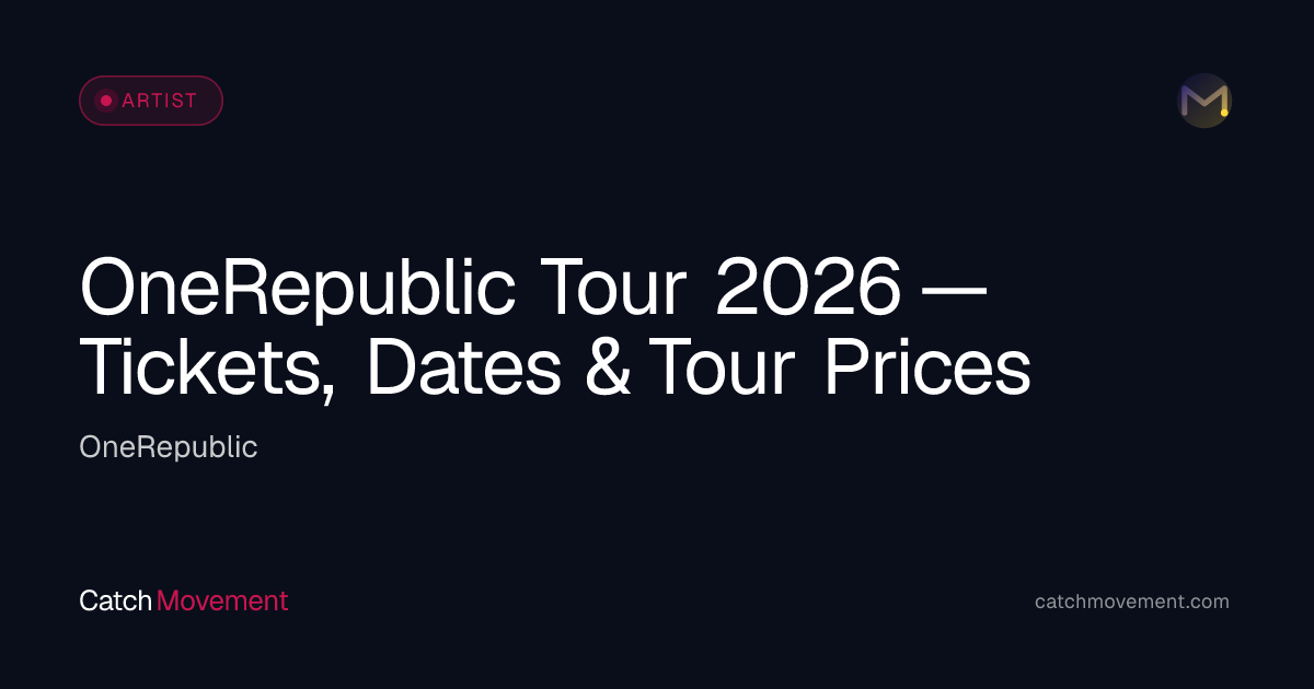 OneRepublic Rock Tour 2026 — Tickets, Dates & Prices