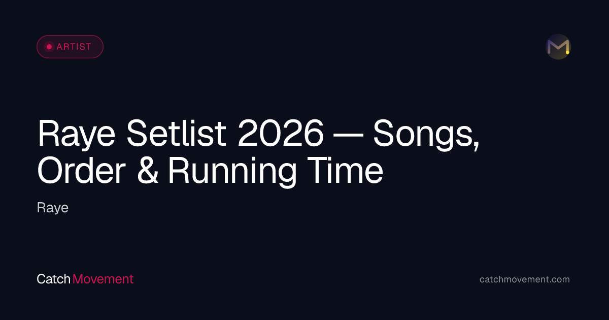 Raye Setlist Guide 2026 — Songs & Show Reports