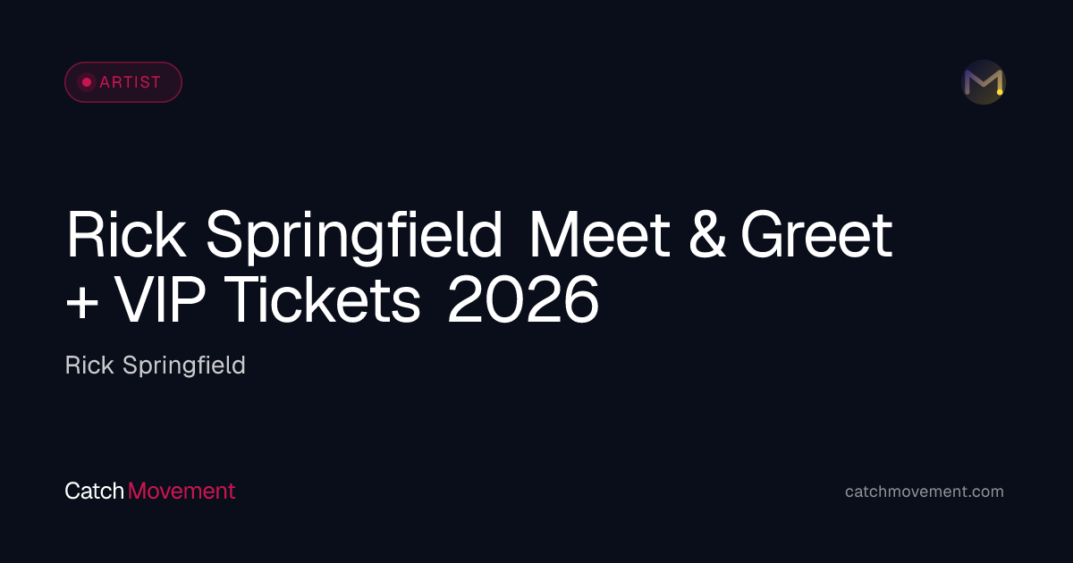 Meet & Greet: Rick Springfield 2026 — Packages, Photo Ops