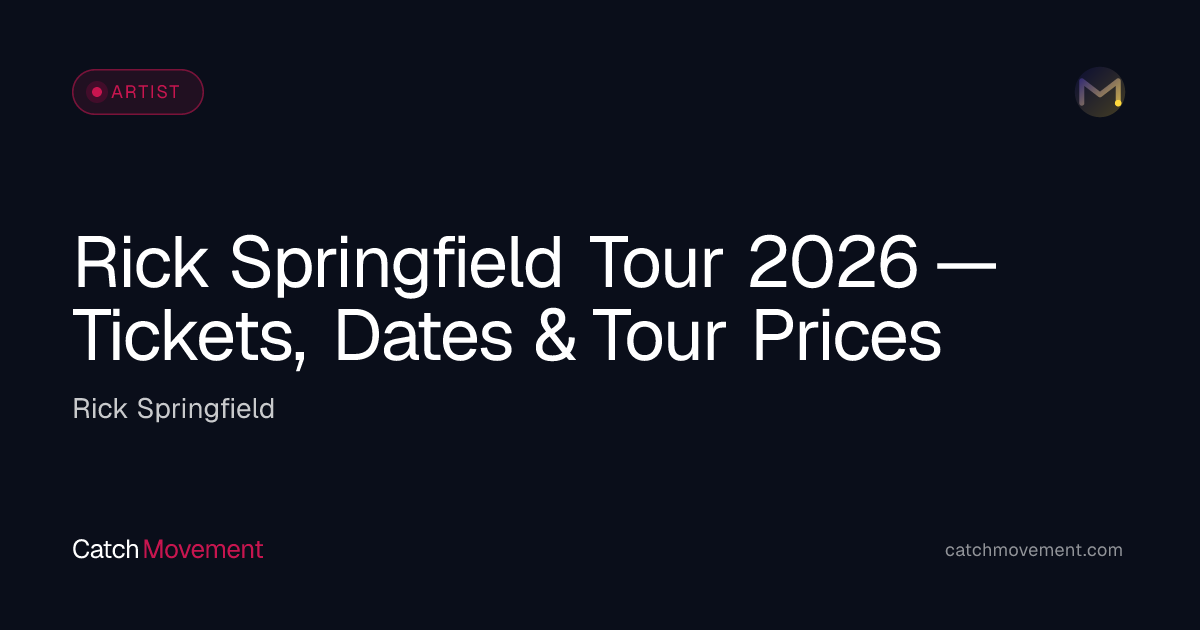 Rick Springfield Rock Tour 2026 — Tickets, Dates & Prices