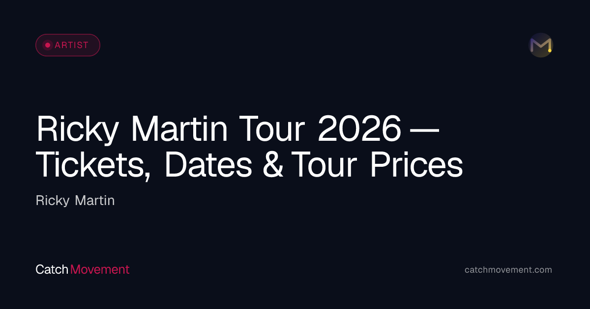 Ricky Martin Pop Tour 2026 — Tickets, Dates & Prices