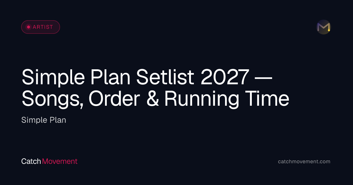 Simple Plan Setlist Guide 2026 — Songs & Show Reports