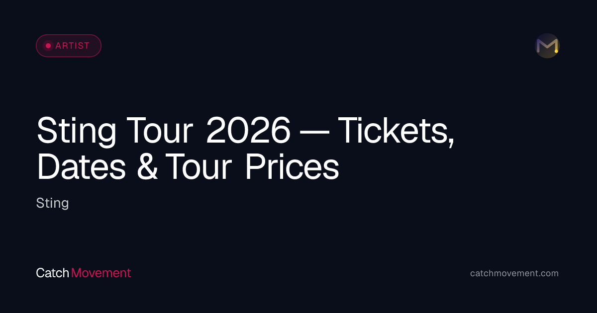 Sting Pop Tour 2026 — Tickets, Dates & Prices
