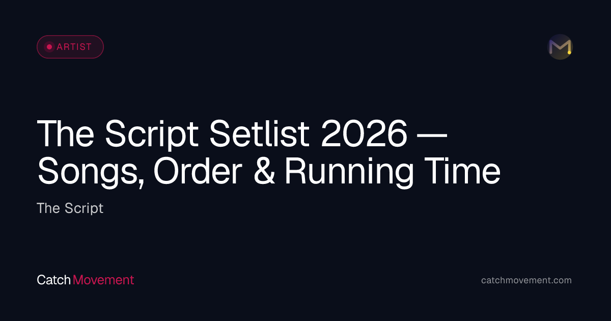The Script Setlist 2026 — Full Song List, Order & Run Time