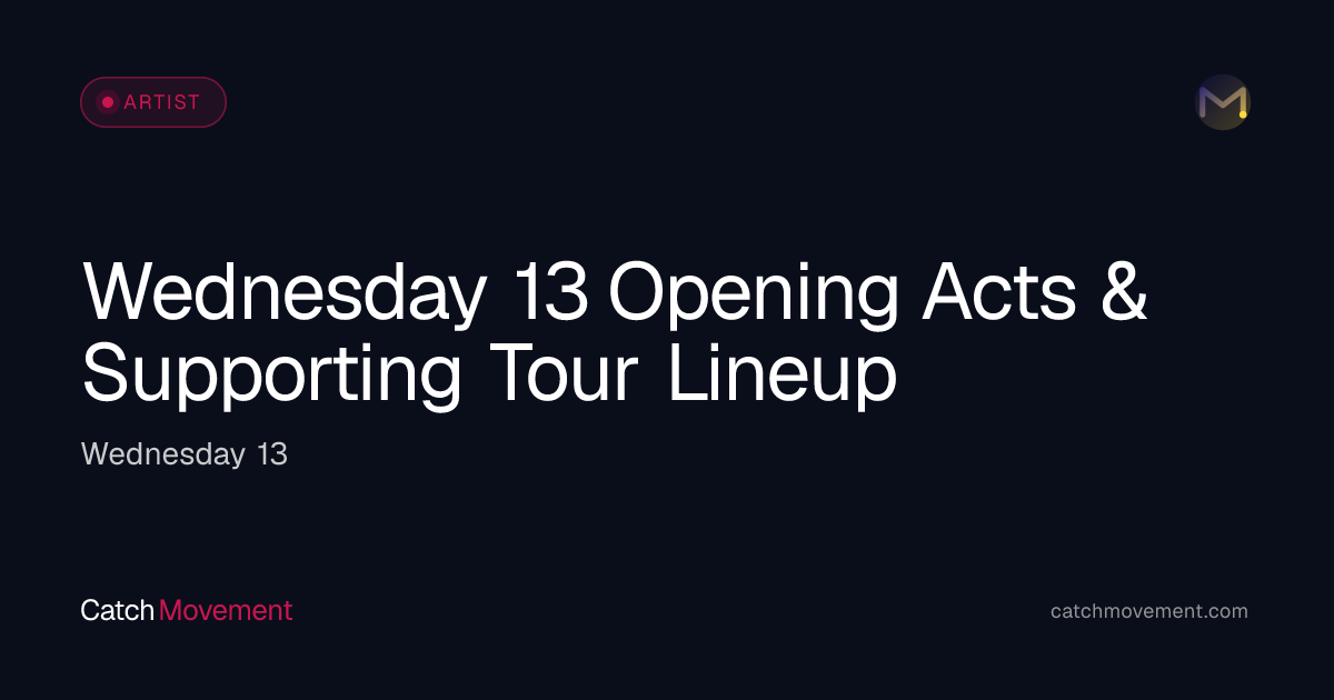 Who Is Opening for Wednesday 13 2026? Listed Lineups