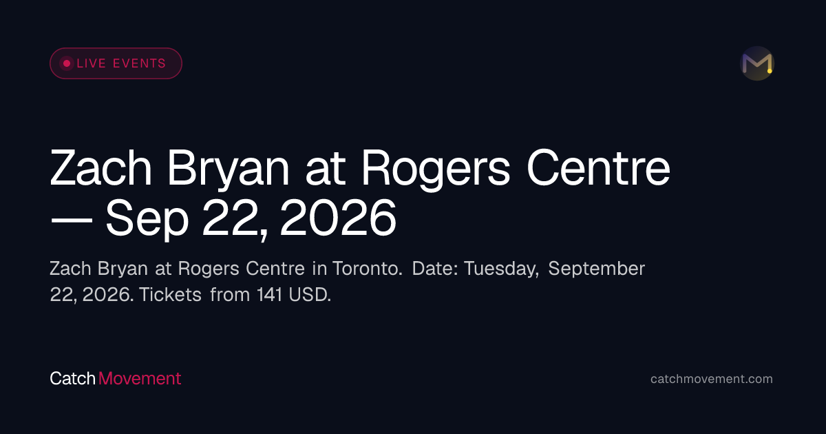 Zach Bryan at Rogers Centre — Sep 22, 2026