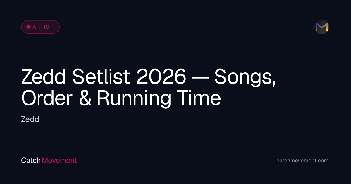 Zedd Setlist 2026 — Full Song List, Order & Run Time